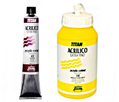 Titan akrylmaling tuber á 60 ml og flasker á 250 ml